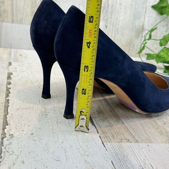 MANOLO BLAHNIK BB 70 navy suede pump made in Italy size 37 - Picture 8 of 8